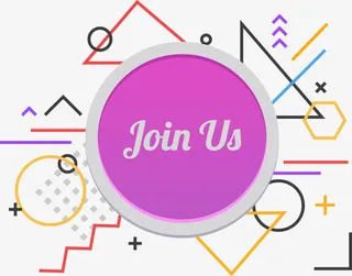 招新孟菲斯风格广告免抠