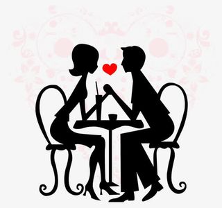 简易的恋爱剪影元素免抠