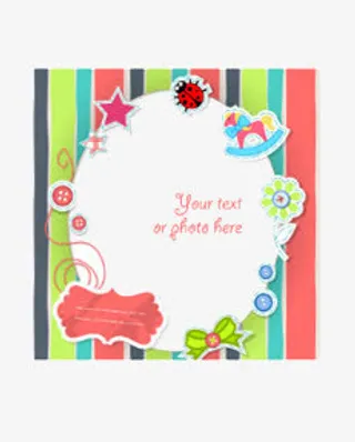 儿童花纹边框免抠