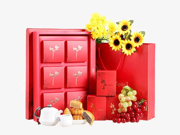 喜庆月饼礼盒免抠