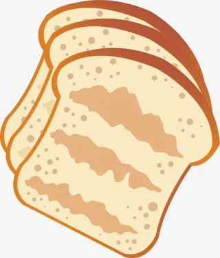 手绘切片面包免抠