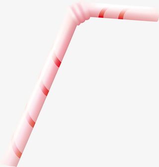 粉色卡通吸管免抠