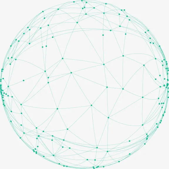 创意合成绿色的球形形状科技感免抠