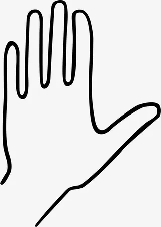 一只手简笔画矢量免抠