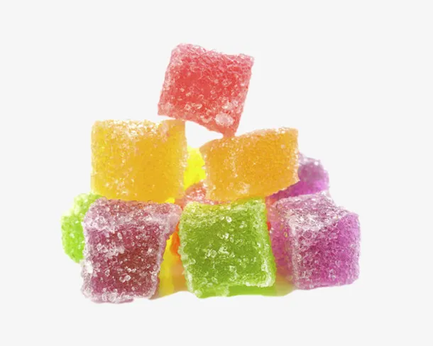 红黄绿紫彩色层叠着的正方形糖果免抠