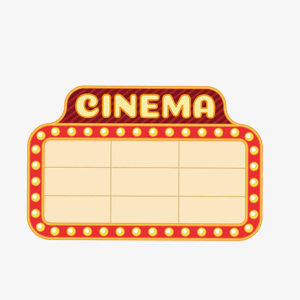 圆角卡通灯光边框免抠