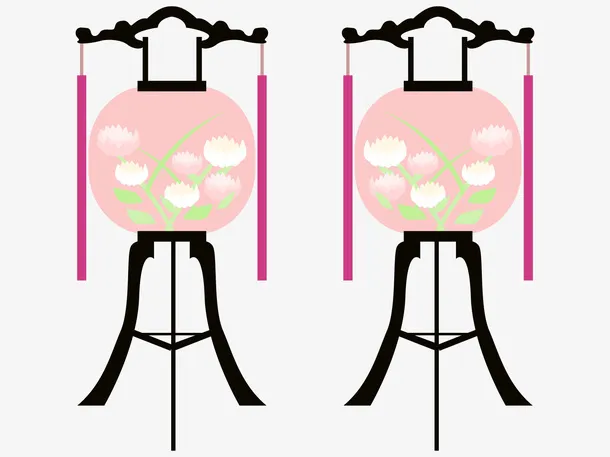 元宵节粉色花灯png免抠