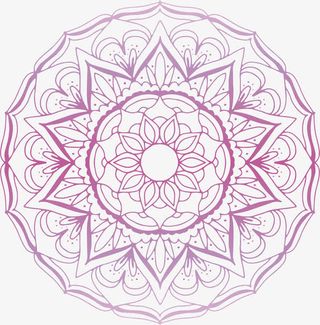 渐变紫色曼陀罗花纹免抠