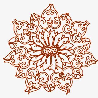 圆形并蒂莲免抠