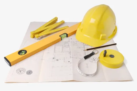 头盔和施工图纸免抠标签元素