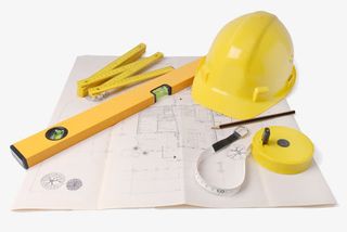 头盔和施工图纸免抠标签元素