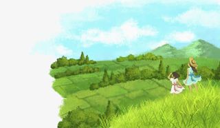 在麦田里眺望免抠