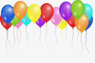 彩色气球节日元素免抠