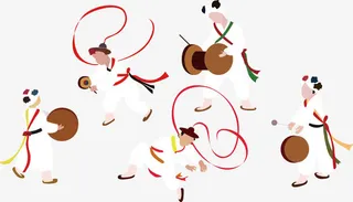 矢量韩国少数民族舞蹈免抠