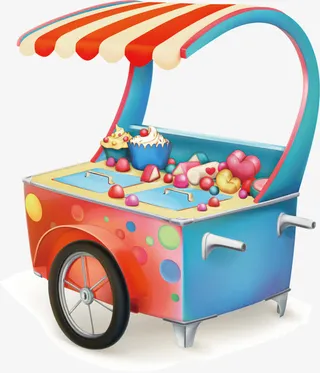 矢量甜品车免抠