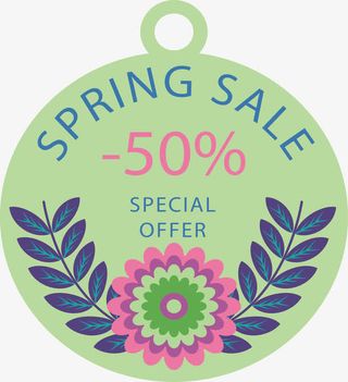 春天折扣矢量免抠