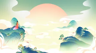 国潮手绘插画背景高清