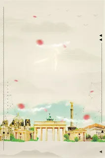 唯美德国风光旅游海报背景素材高清