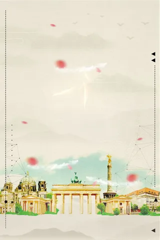 唯美德国风光旅游海报背景素材高清