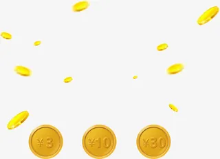 金币钱币漂浮素材免抠