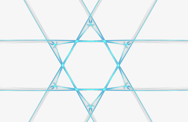 六芒星图标魔法阵法蓝色阵法蓝色免抠