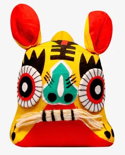 艺术抽象布艺老虎免抠