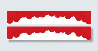 红色卡通云朵边框海报背景