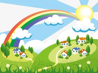 矢量绿色风景免抠