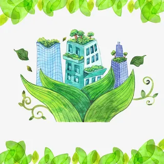 手绘环保插画免抠标签元素 手绘环保插画免抠标签元素