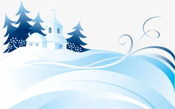 冬季雪景矢量初雪素材免抠