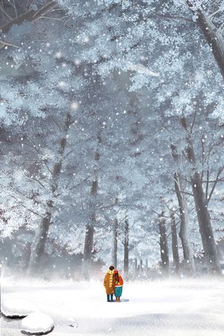 二十四节气手绘冬季大寒海报高清