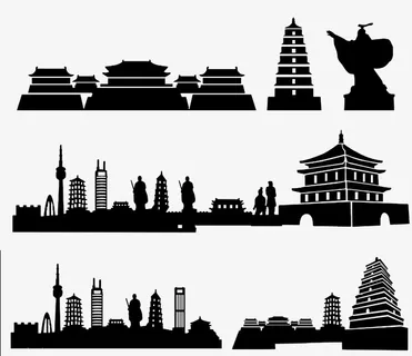 西安城市剪影免抠