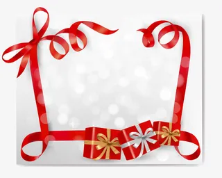 红丝带礼盒矢量素材免抠