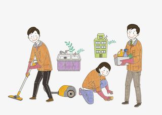 大扫除的一家人免抠