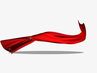 红色飞扬丝绸免抠