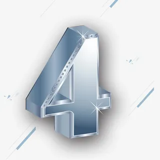 灰色数字4免抠