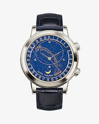 百达翡丽蓝色表手表男表免抠