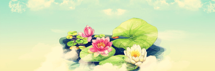 水墨荷花背景高清