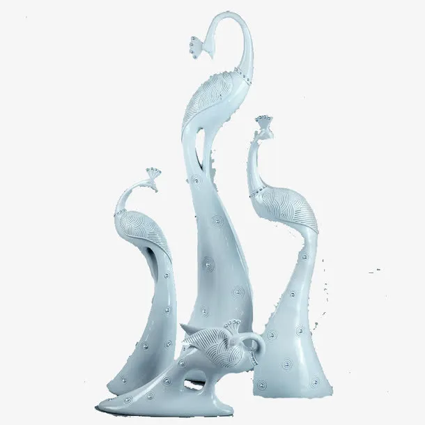 孔雀舞雕塑免抠