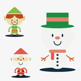 扁平化圣诞爷爷免抠