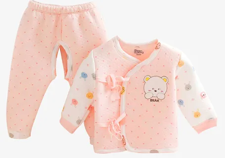 憨豆龙秋冬婴儿保暖内衣和尚服套免抠