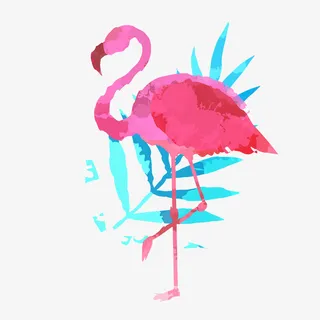 红色火烈鸟矢量图免抠