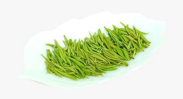 盘子里的茶叶嫩芽免抠