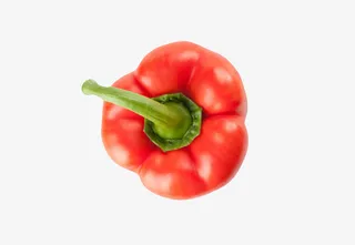 红色美味视觉俯视的红灯笼椒实物免抠