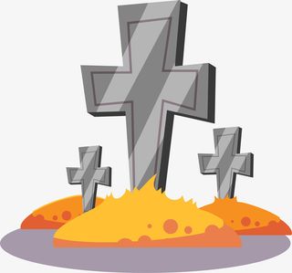 矢量坟墓十字架免抠