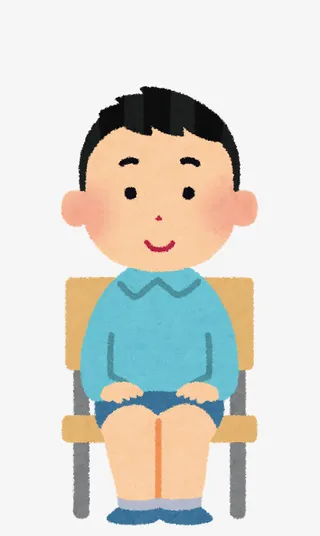 水彩坐在凳子上的男孩免抠