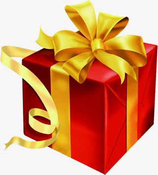 中秋节国庆红礼盒黄丝带免抠