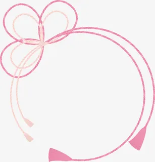 粉色简约花边线条框架免抠