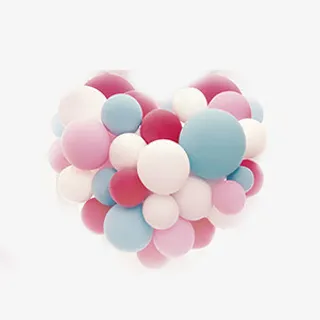 彩色爱心气球免抠