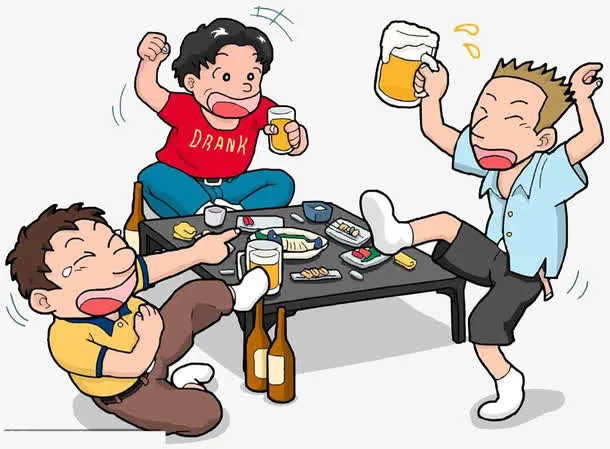 卡通一伙人在聚餐免抠